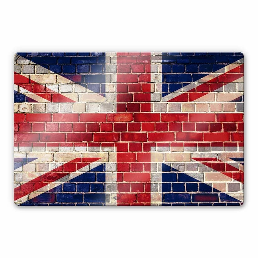 Stampa su vetro - Muro con la Union Jack (bandiera inglese)