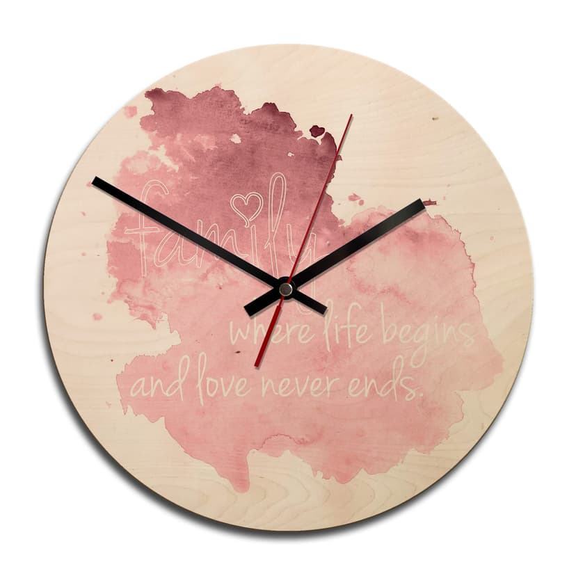 Orologio in legno - Family is where life begins