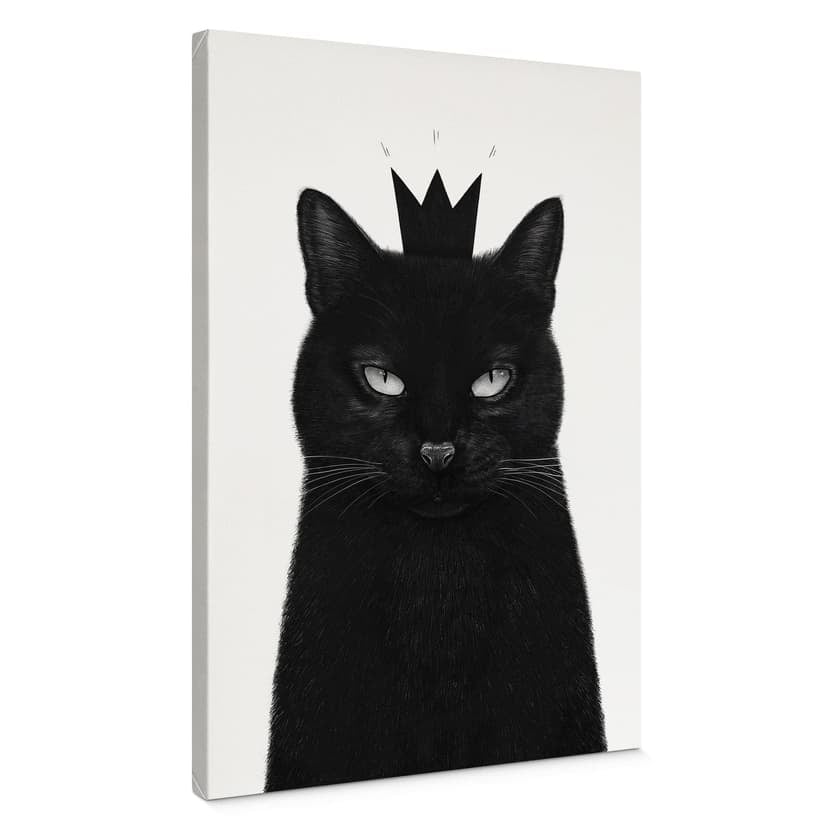 Stampe su tela Gatto nero con corona - Korenkova