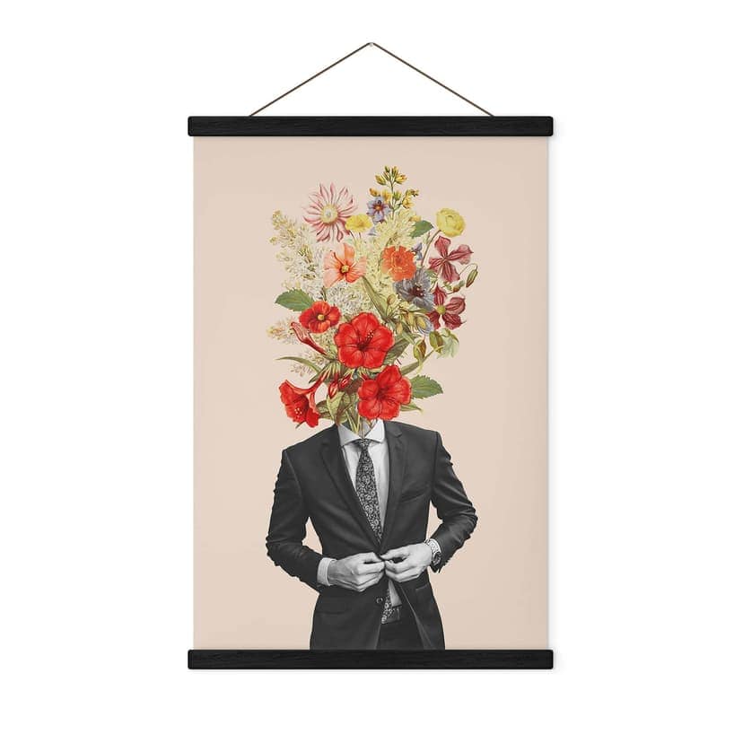 Stampe su tessuto uomo in abito con fiori di campo - Frida Floral Studio