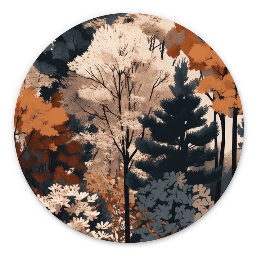 Cerchio a muro La colorata foresta autunnale - Jaszke