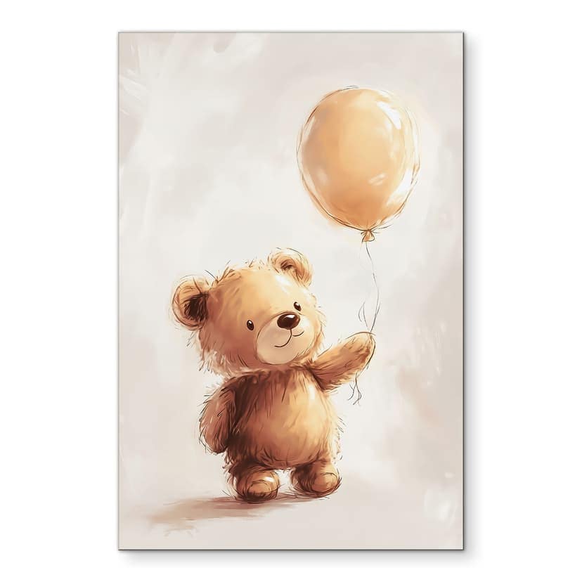 Stampe per pareti Orsacchiotto con palloncino - Magnusson - alluminio dibond