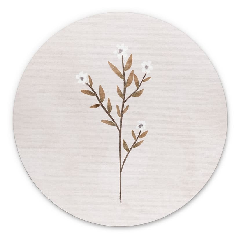 Stampe per pareti Illustrazione di fiori - Nontiscordardime - Goed Blauw - Alu-Dibond Round
