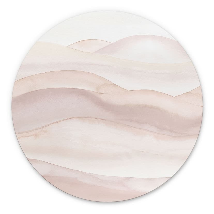 Stampe per pareti Dolci colline in acquerello - Bloomery Decor - Alu-Dibond Round