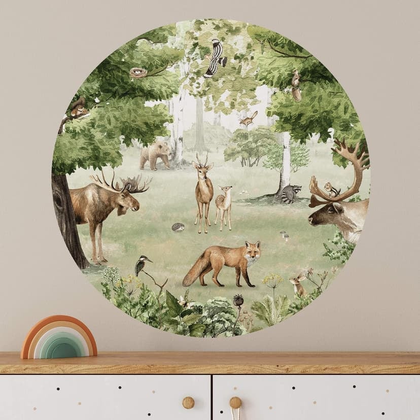 Adesivo murale Kikki Belle - Meraviglia della foresta - Rotondo