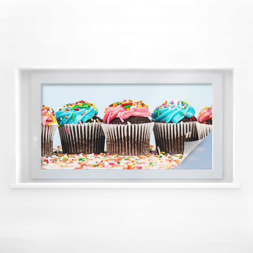 Pellicola adesiva per vetri - pasticcini per festeggiamenti (panoramica)