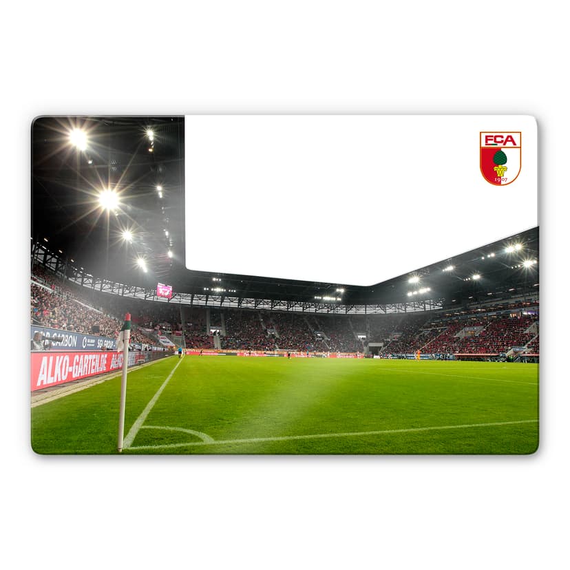 Glasbild FC Augsburg Stadion Eckfahne