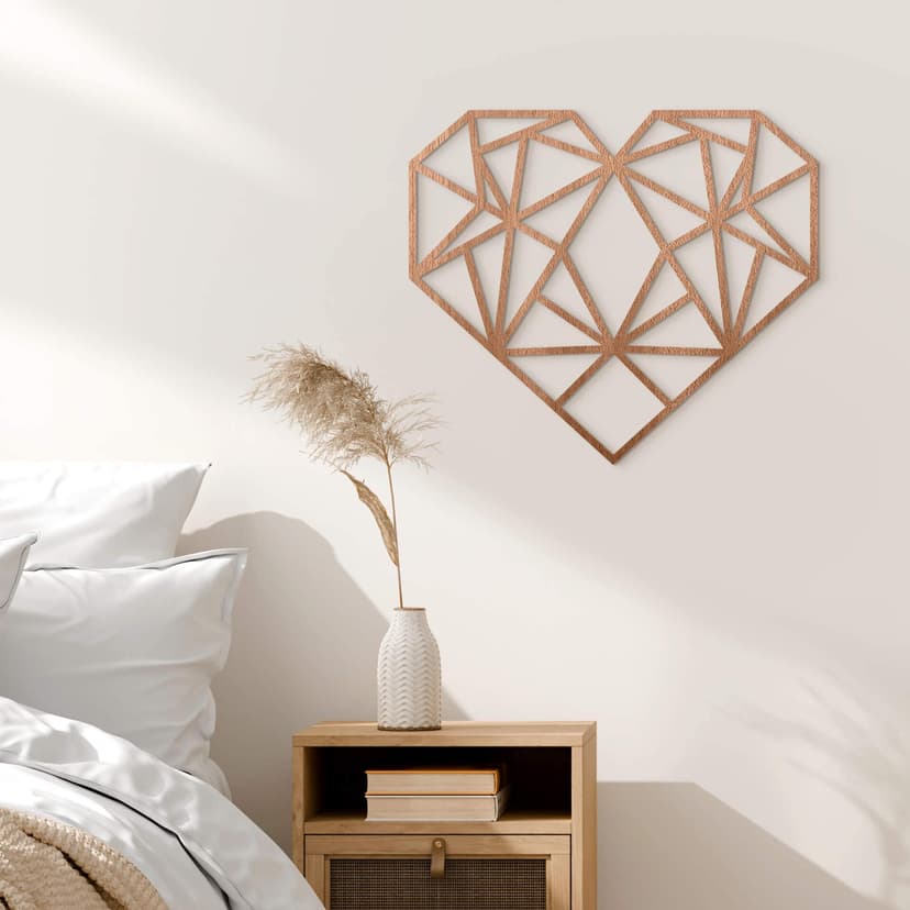 Decorazione in mogano - Cuore origami