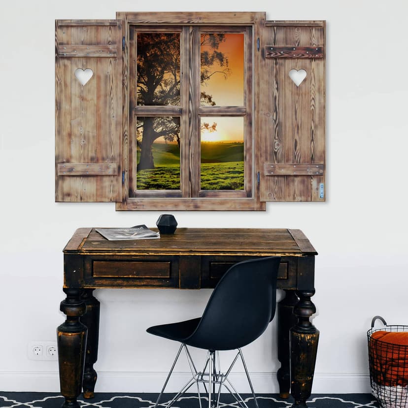 Adesivo 3D Finestra – Tramonto sulle colline
