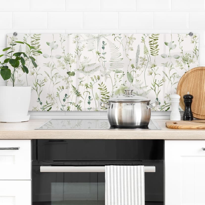 Pannello paraschizzi Erbe e fiori di campo - UN Designs
