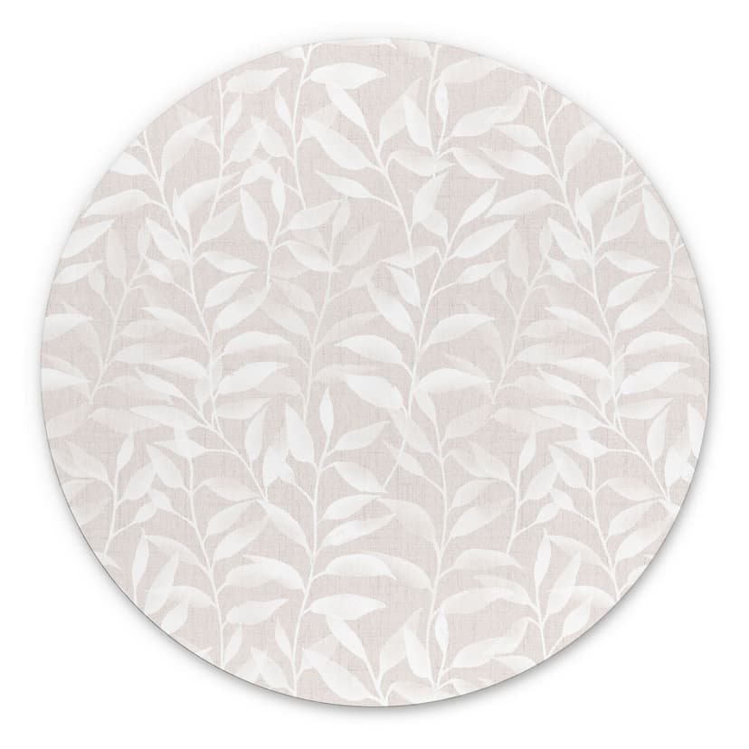 Stampe per pareti Delicate foglie ad acquerello - Beige tenue - Decorazioni floreali - Alu-Dibond -