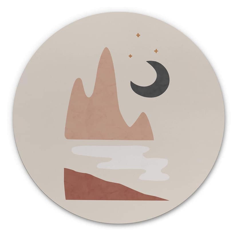 Alu-Dibond Orara Studio - Landschaft bei Nacht - Rund