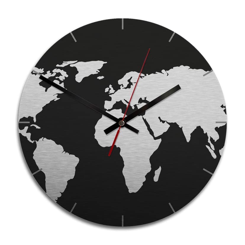 Orologio Alu-Dibond - Mappamondo