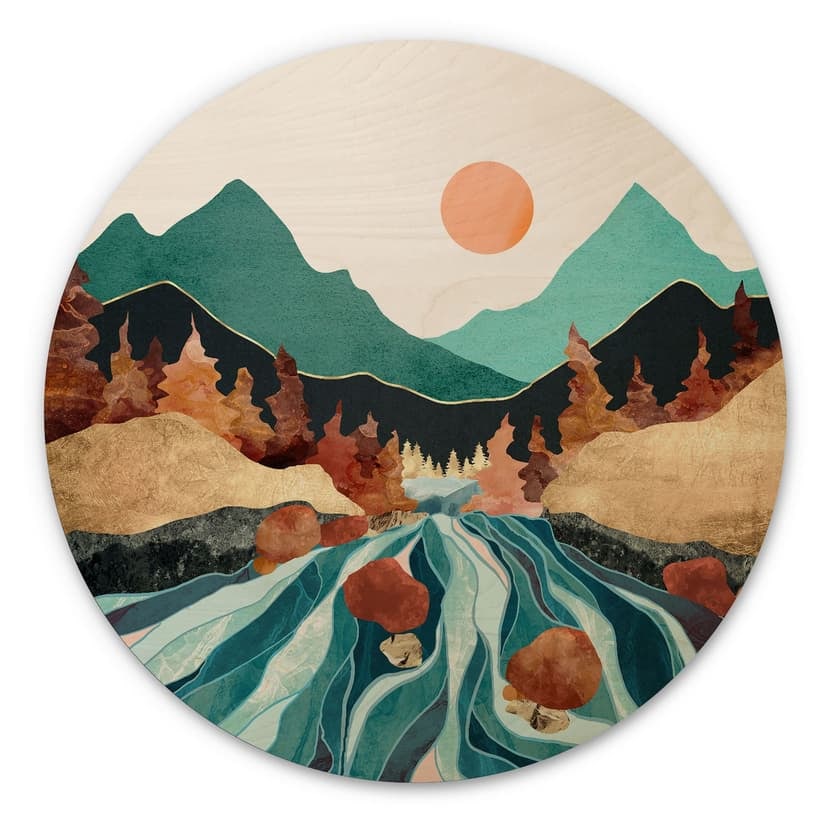 Stampa su legno Fiume di montagna - SpaceFrog Designs