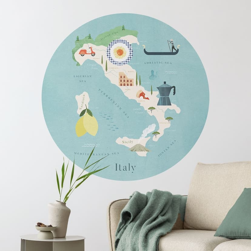 Adesivo murale Mappa dell'Italia - Rivers