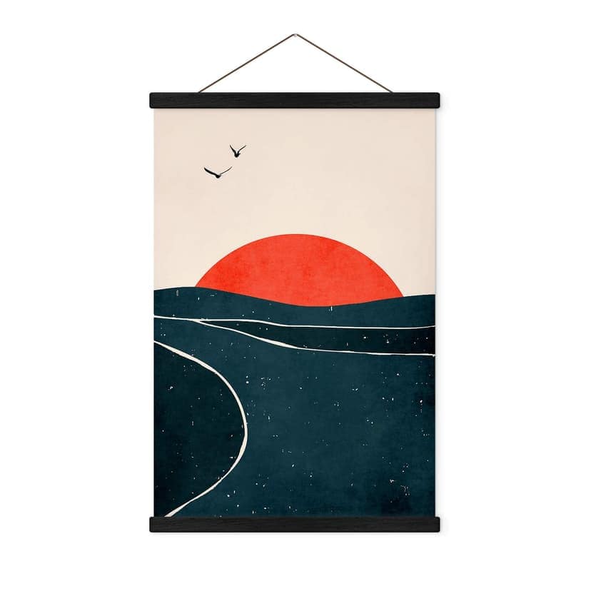 Poster tessile Kubistika - Sunset and Birds