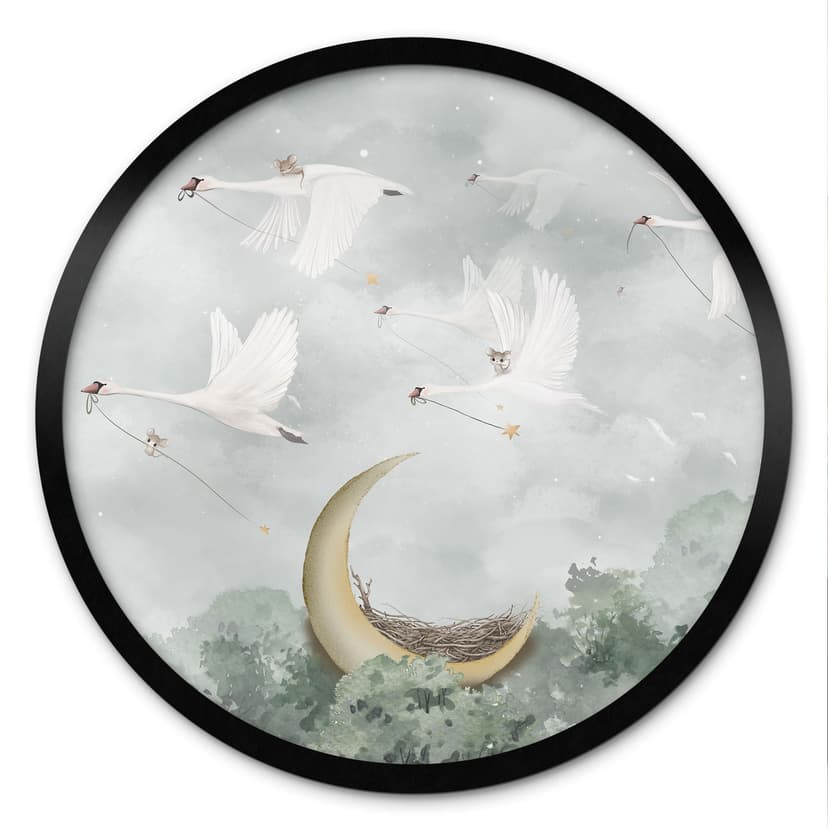 Poster Cigni e topi in volo stellare - Ms Tiff - Rotondo