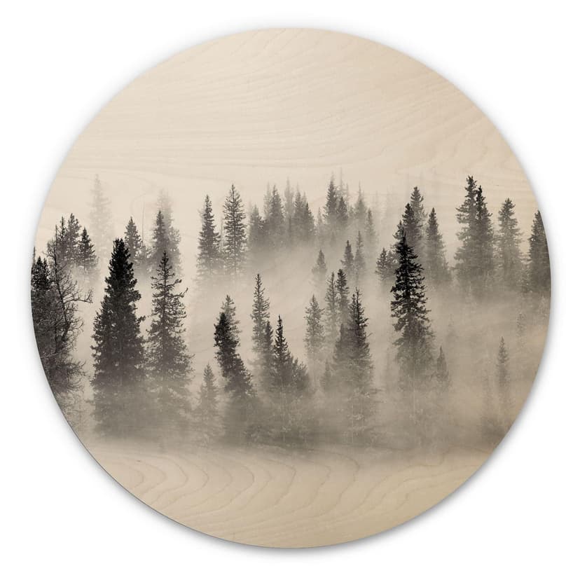 Stampa su legno Xu - Foggy Forest