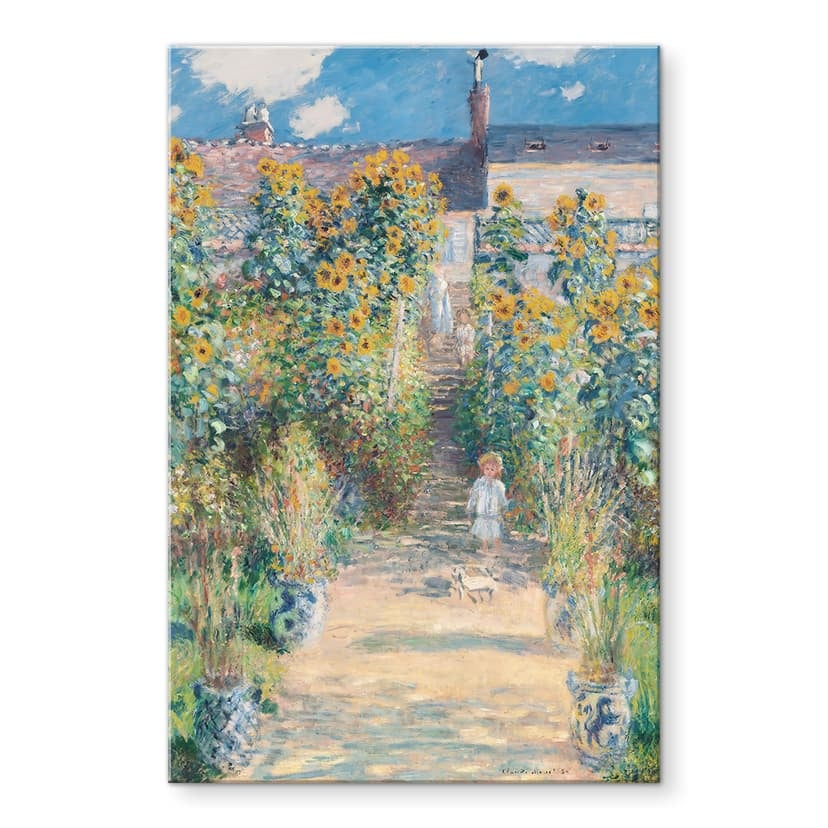 Stampa su vetro acrilico Monet - Il giardino di Monet a Vétheuil