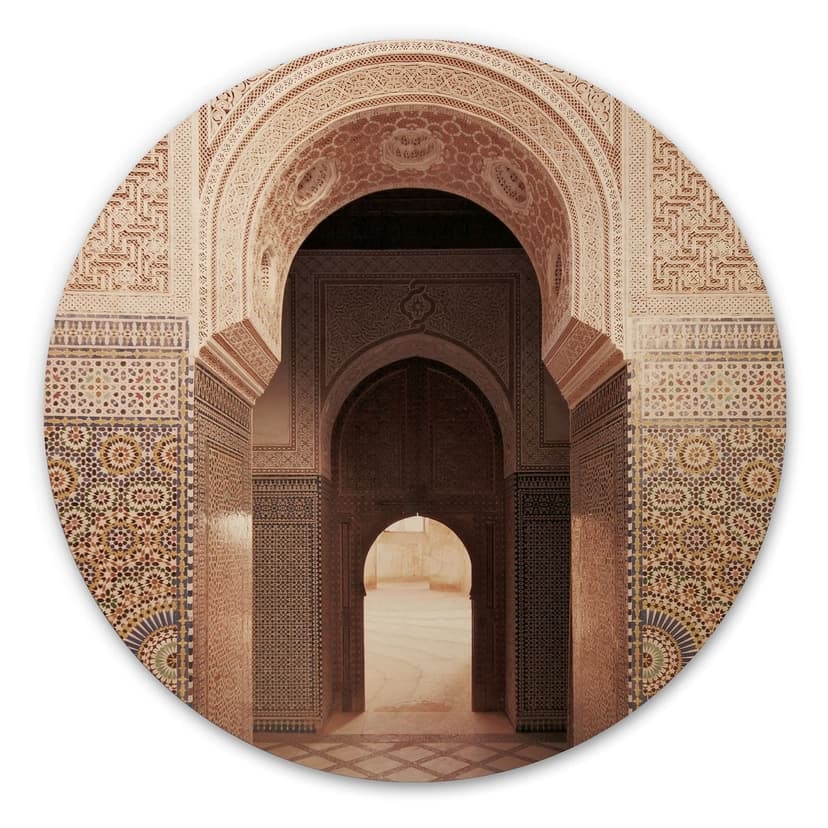 Stampa su legno Cancello orientale con mosaico - Sisi & Seb - Rotondo