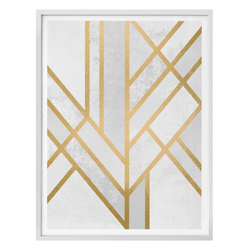Poster Fredriksson – Art Deco: geometrie color oro