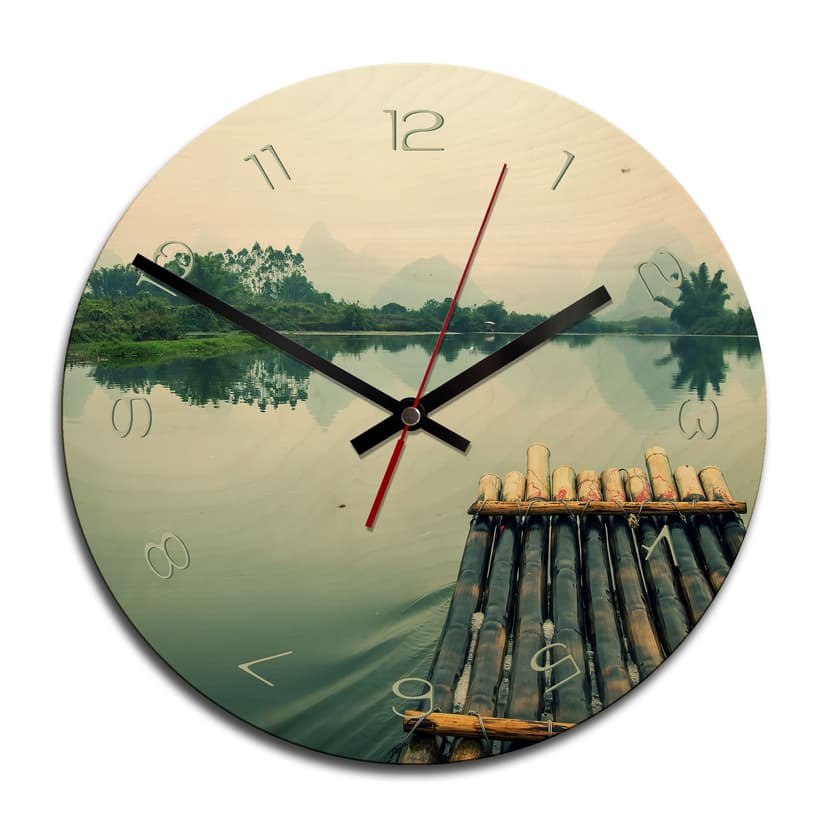 Orologio in legno - Viaggio in zattera in Cina