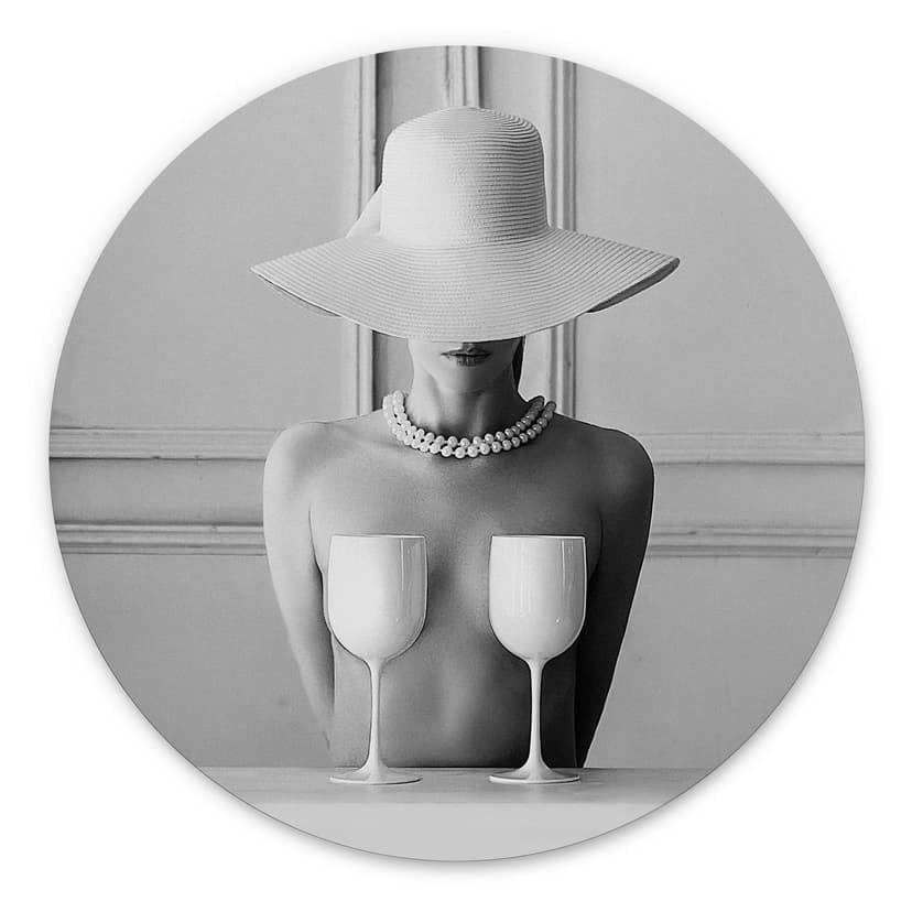 Stampe per pareti Donna con bicchieri di champagne - Bolgov - Alu-Dibond Round
