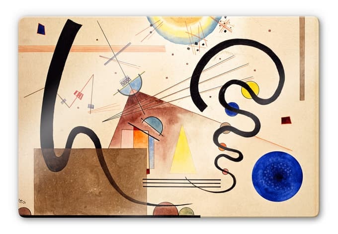 Glasbild Kandinsky - Zwei Bewegungen