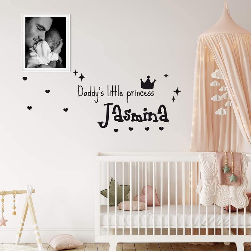 Adesivo murale - nome + Daddy's little princess
