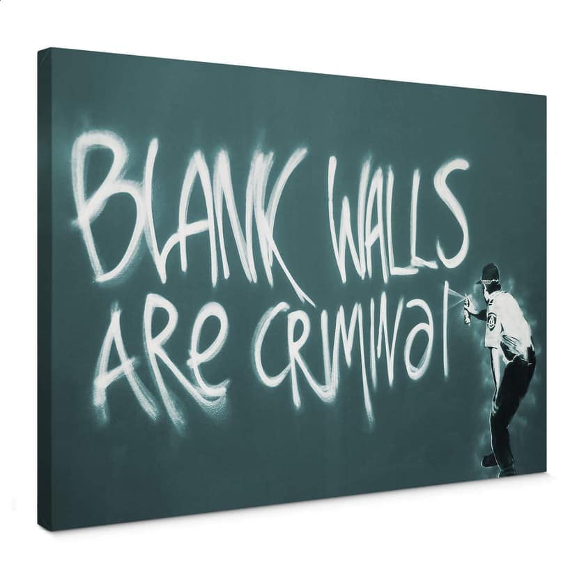 Stampa su tela Banksy - Blank walls are criminal