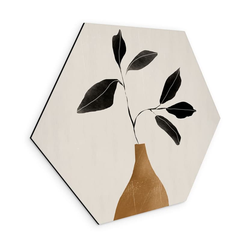 Stampe per pareti esagonali in vaso dorato - ThingDesign - Alluminio dibond