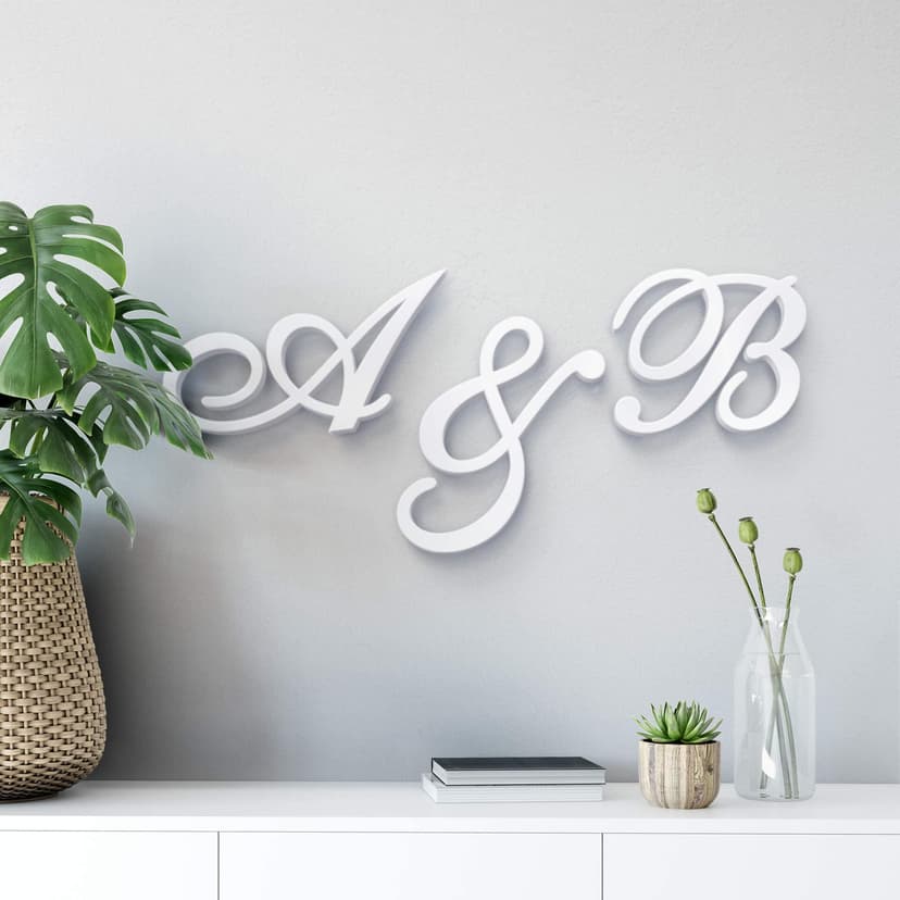 Lettere decorative PVC bianco - Corsivo