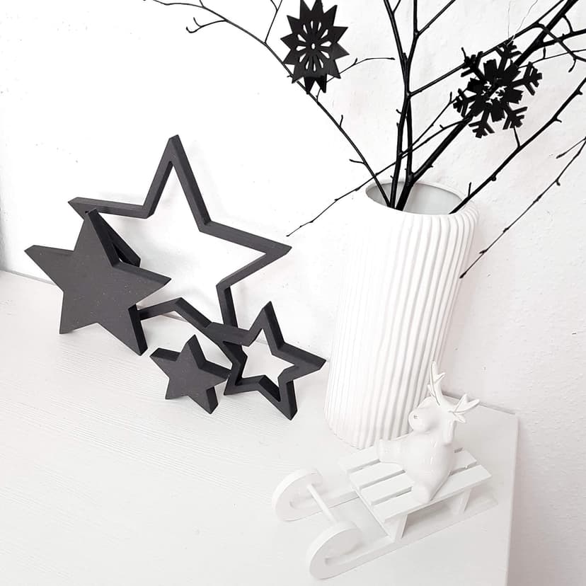 Stelle 3D in MDF (set 4 pezzi)