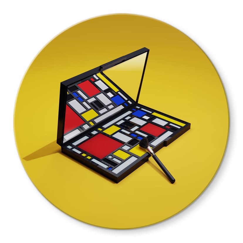 Stampa su vetro Tavolozza per il trucco nello stile di Piet Mondrian - Pozdniakov