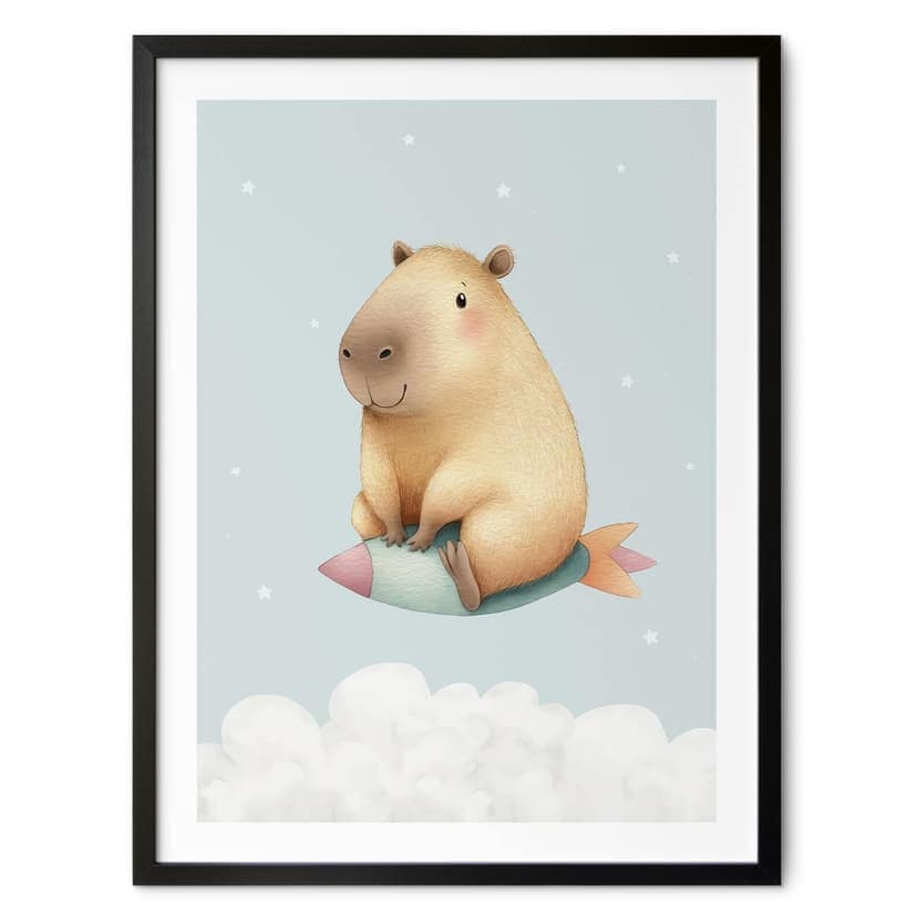 Poster per bambini Capibara nello spazio - Star dream