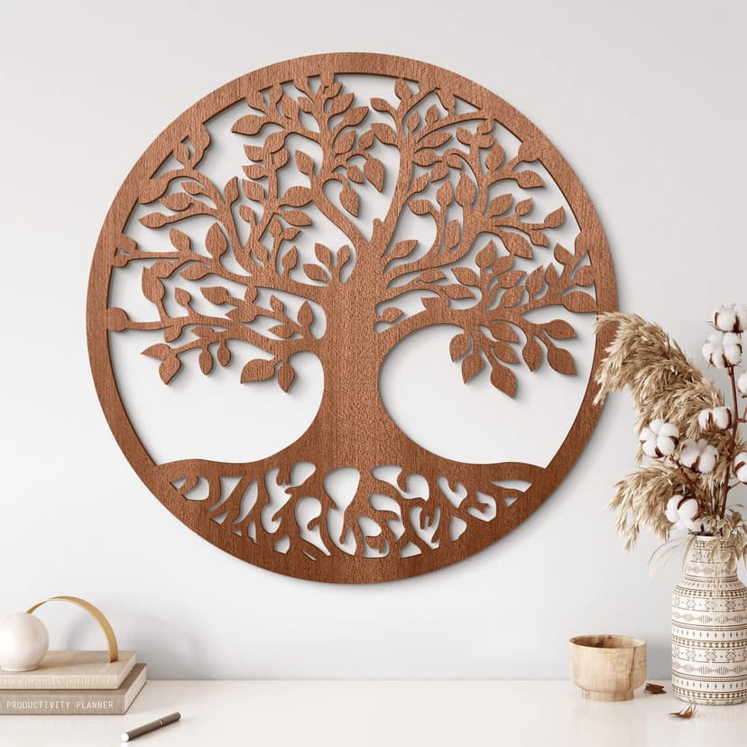 Decoro in legno - Albero con radici
