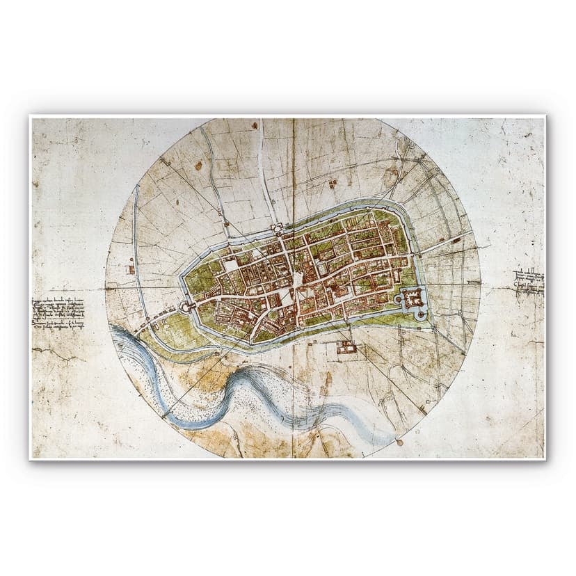 Stampa su Forex Da Vinci - Pianta della città di Imola