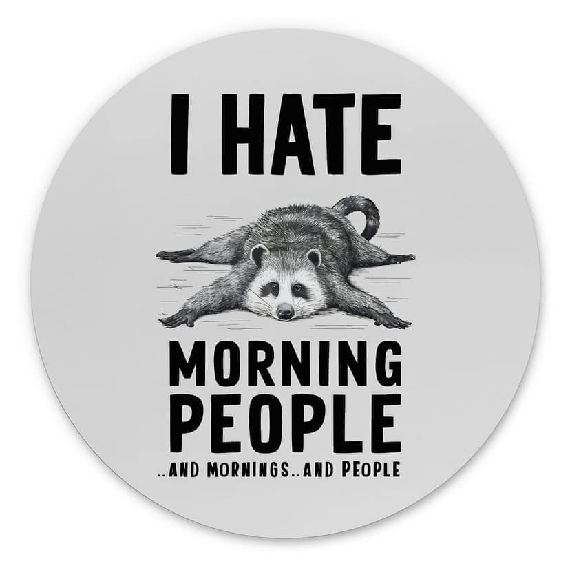 Decorazione murale in Dibond I hate morning people - Magnusson