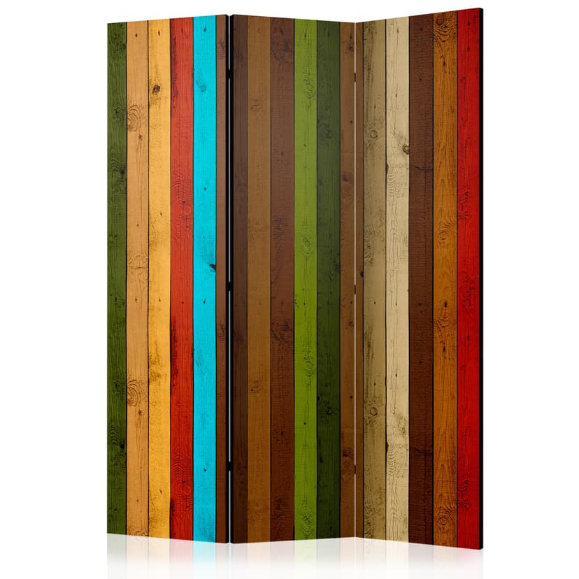 Schermo divisorio - Arcobaleno in legno, 3 pezzi