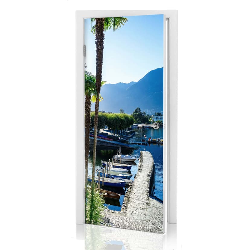 Adesivo per porta - Hafen am Lago Maggiore