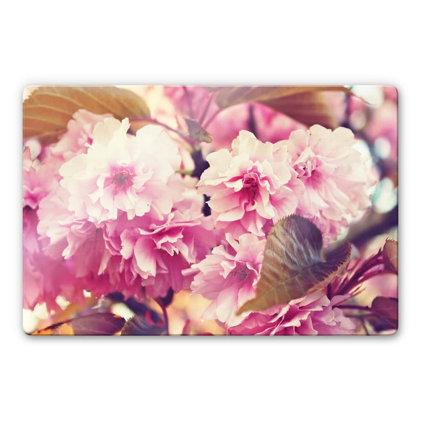 Stampa su vetro - fiori di ciliegio in stile vintage