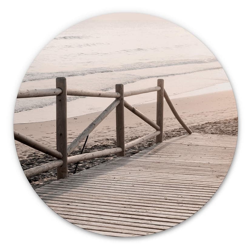 Alu-Dibond 1X Studio - Weg zum Strand - Rund