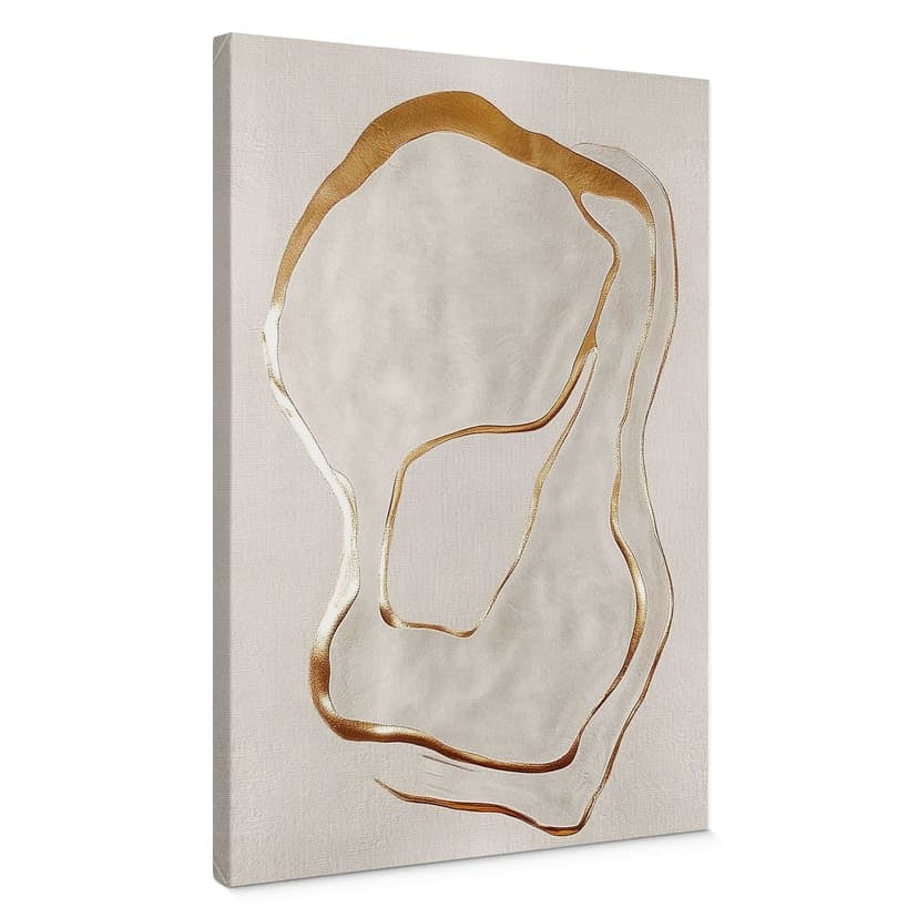 Stampe su tela Arte astratta in oro e beige - Alma