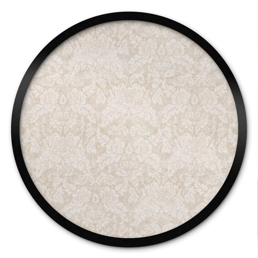 Poster di fiori d'avorio in stile barocco - Bloomery Decor - Rotondo