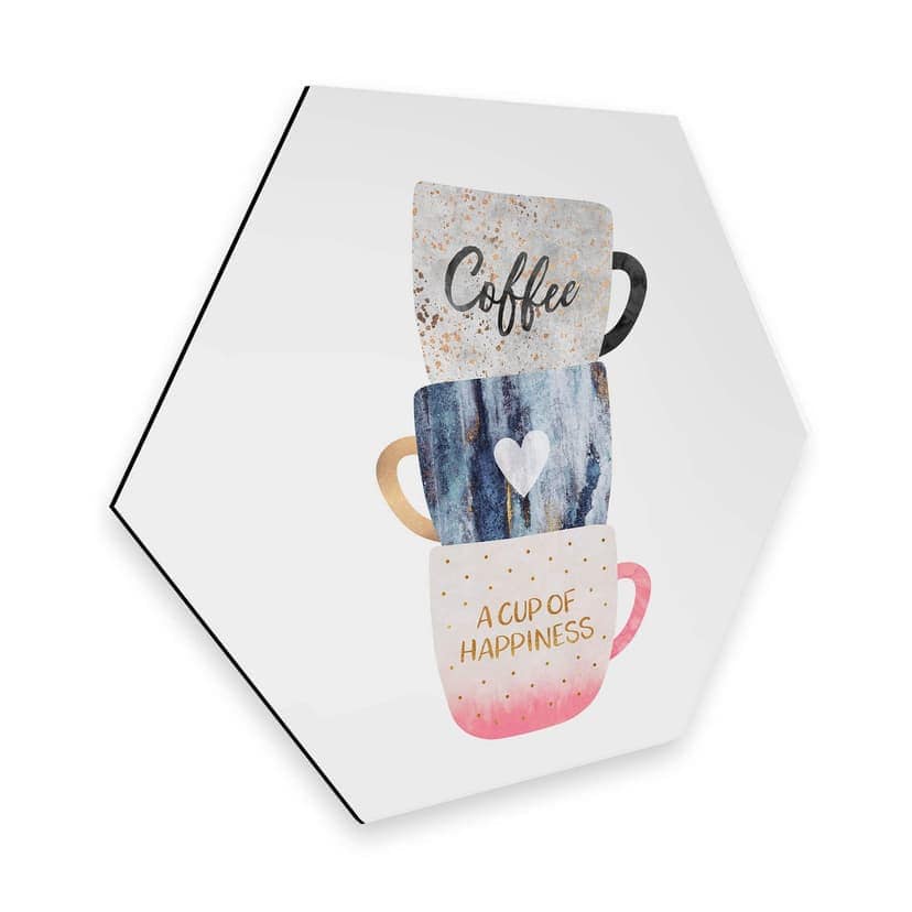 Esagoni in Alu-Dibond Fredriksson - Una tazza di felicità