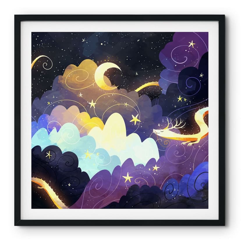 Poster Aquilone che vola tra le nuvole stellate - DigitalArtsi