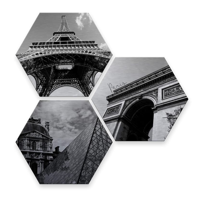 Hexagon - Alu-Dibond-Silbereffekt - Impression of