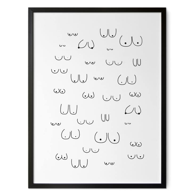 Poster in bianco e nero Line Art - Diversità della femminilità - Kerr-Dineen