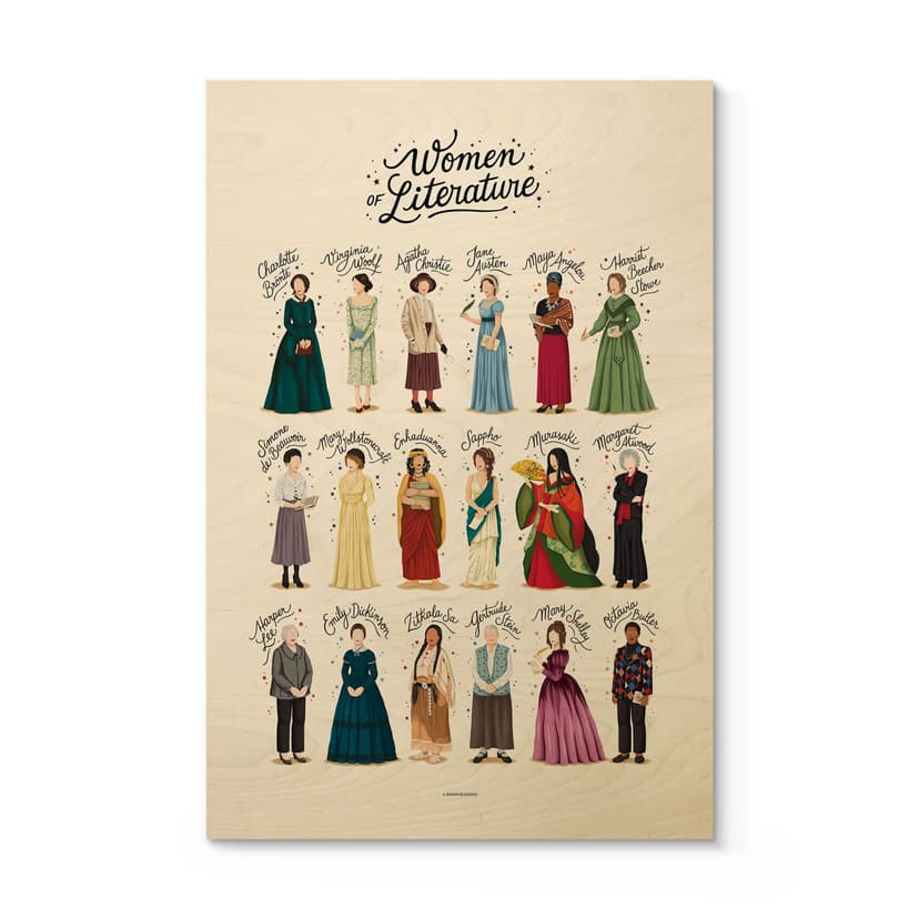 Stampa su legno Donne famose nella letteratura - Tohmé