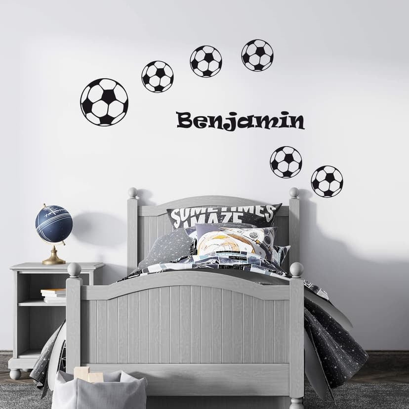 Adesivo murale Palloni da calcio + Nome